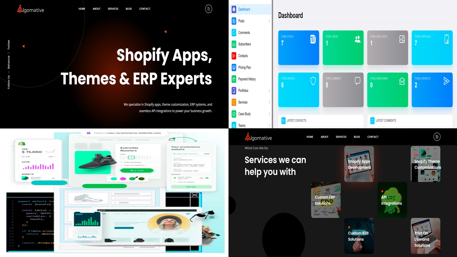 Algomative Technologies — project collage